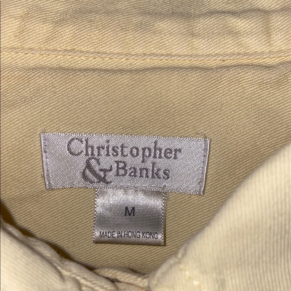 Christopher & Banks Medium Yellow Button Down Shirt - Picture 2 of 13